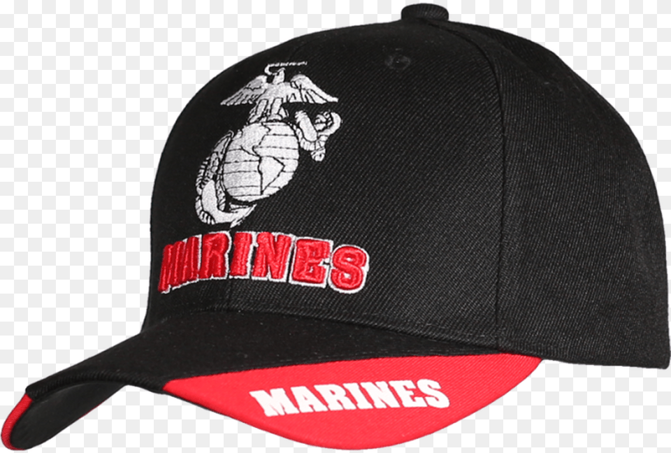 Us Marines Cap 3way Style Eagle Globe Anchor Blackred Baseball Cap, Baseball Cap, Clothing, Hat Free Png Download