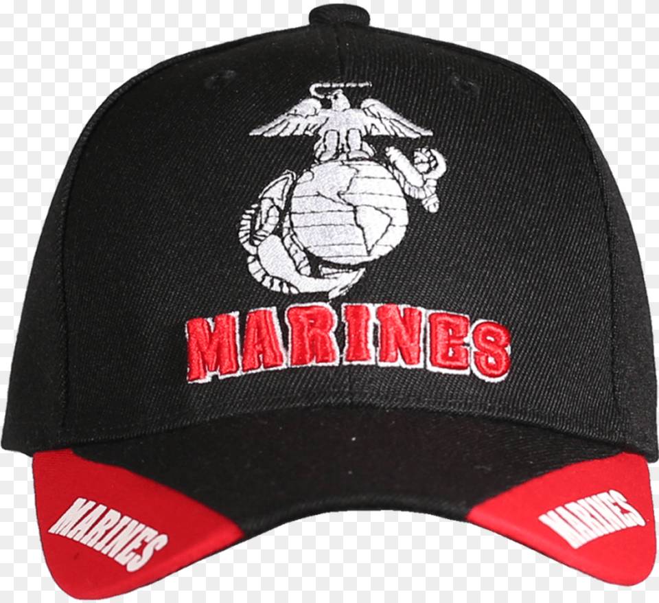 Us Marines Cap 3way Style Eagle Globe Anchor Blackred Baseball Cap, Clothing, Hat, Baseball Cap, Handbag Free Png