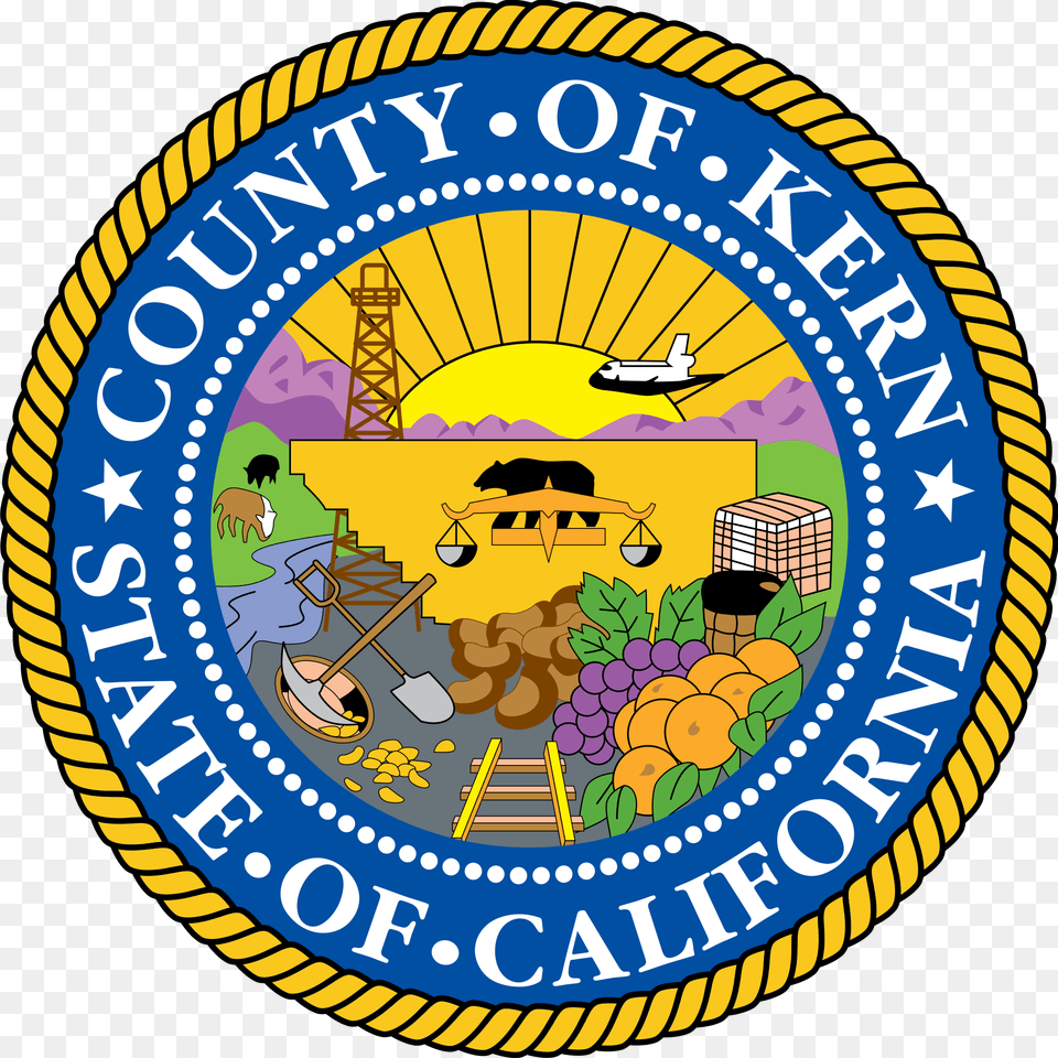 Us National Guard Flag Kern County California Seal, Badge, Logo, Symbol, Emblem Free Png Download