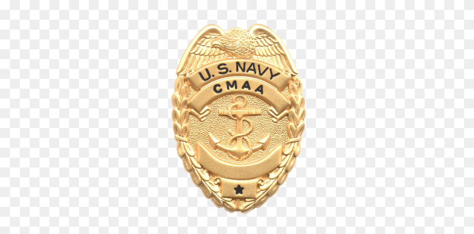 Us Navy Command Master At Arms Cmaa Quickship Us Navy Cmaa Badge, Logo, Symbol, Gold, Accessories Free Png