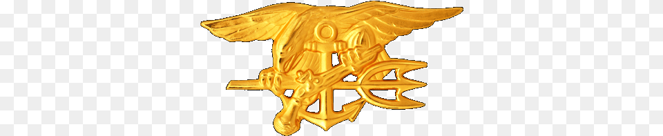 Us Navy Seal Seal Team 6 Trident, Gold, Emblem, Symbol, Accessories Png Image