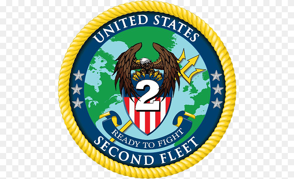 Us Navy Second Fleet Logo, Badge, Symbol, Emblem, Animal Free Png Download