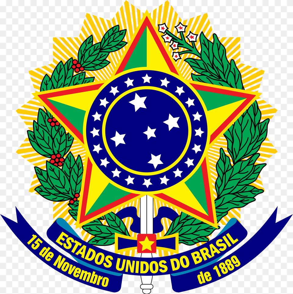 Us Passport Crest Gold Clipart Library Brazil Coat Of Arms, Emblem, Symbol, Logo, Badge Png