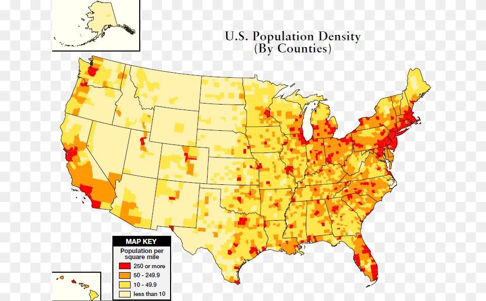 Us Population Heat Map Stylish Decoration Population United States Population Density Map 2015, Chart, Plot, Atlas, Diagram Free Transparent Png