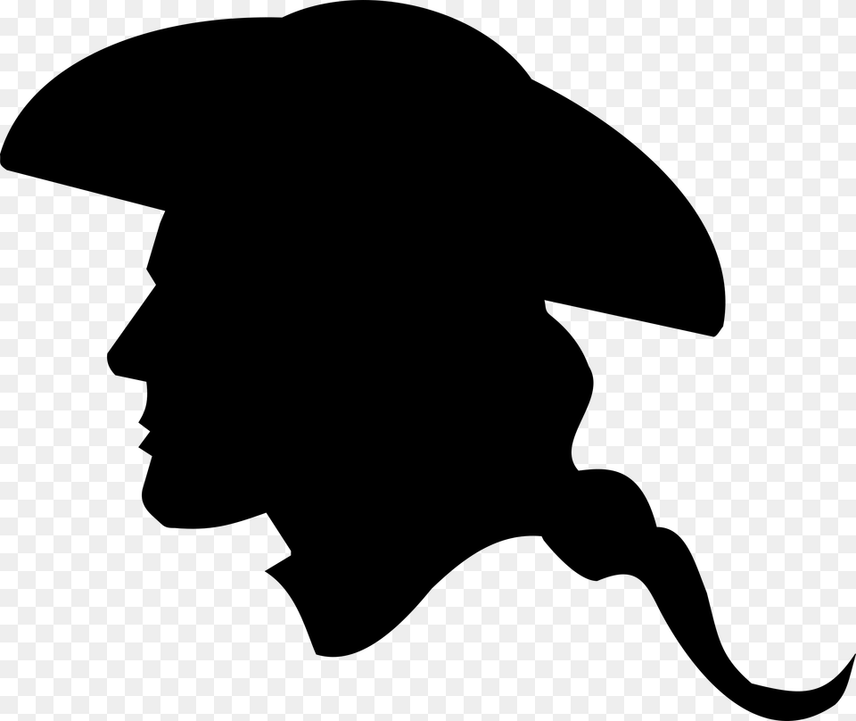 Us Revolutionary War Soldier Side Of Face Silhouette, Gray Free Transparent Png