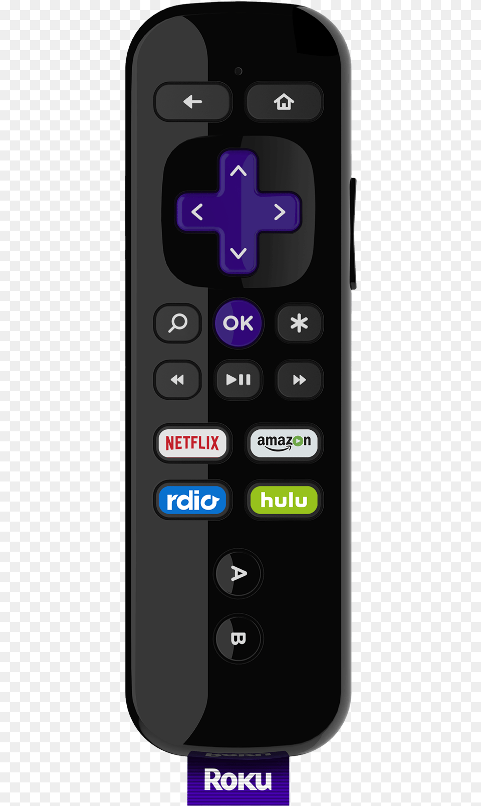 Us Roku3 New Remote Front Roku 4 Streaming Media Player 4k Wi Fi, Electronics, Remote Control, Mobile Phone, Phone Free Png Download