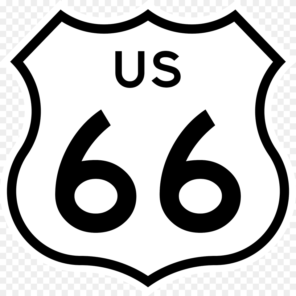 Us Route 66 Sign 1961 Cutout Clipart, Armor, Symbol, Ammunition, Grenade Free Transparent Png