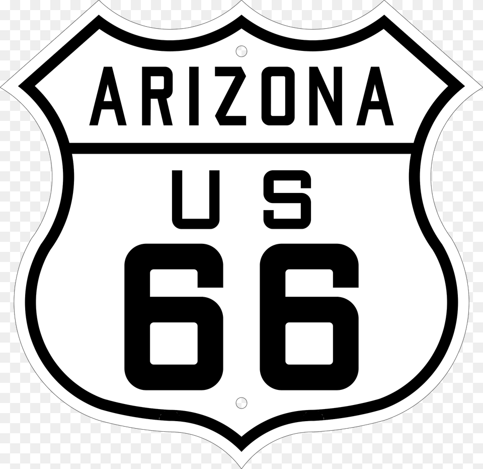 Us Route 66 Sign Arizona 1926 Clipart, Symbol, Logo Free Png