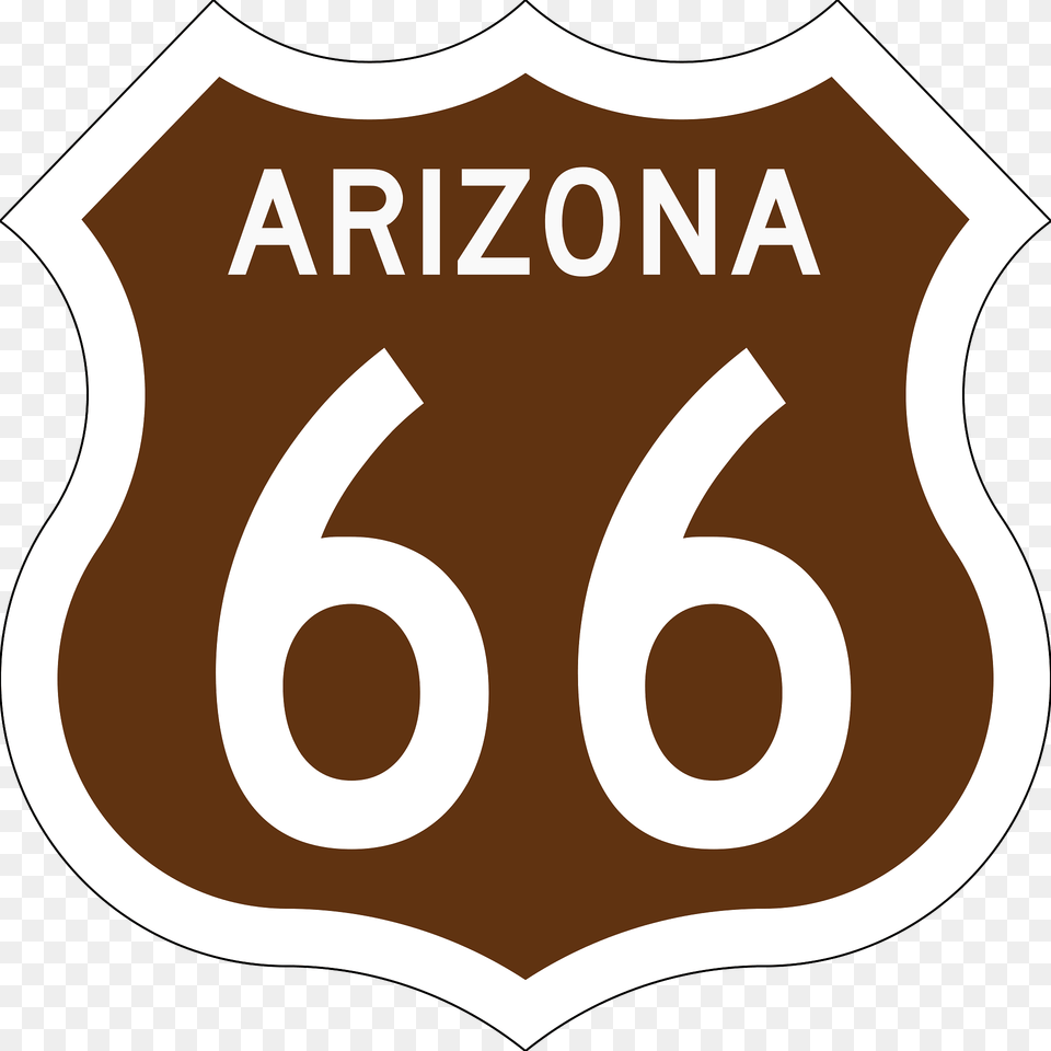 Us Route 66 Sign Arizona 1956 East Clipart, Symbol, Logo, Text, Number Png Image
