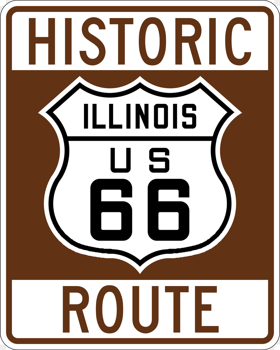 Us Route 66 Sign Illinois Historic Clipart, Symbol, Scoreboard, Logo Free Png