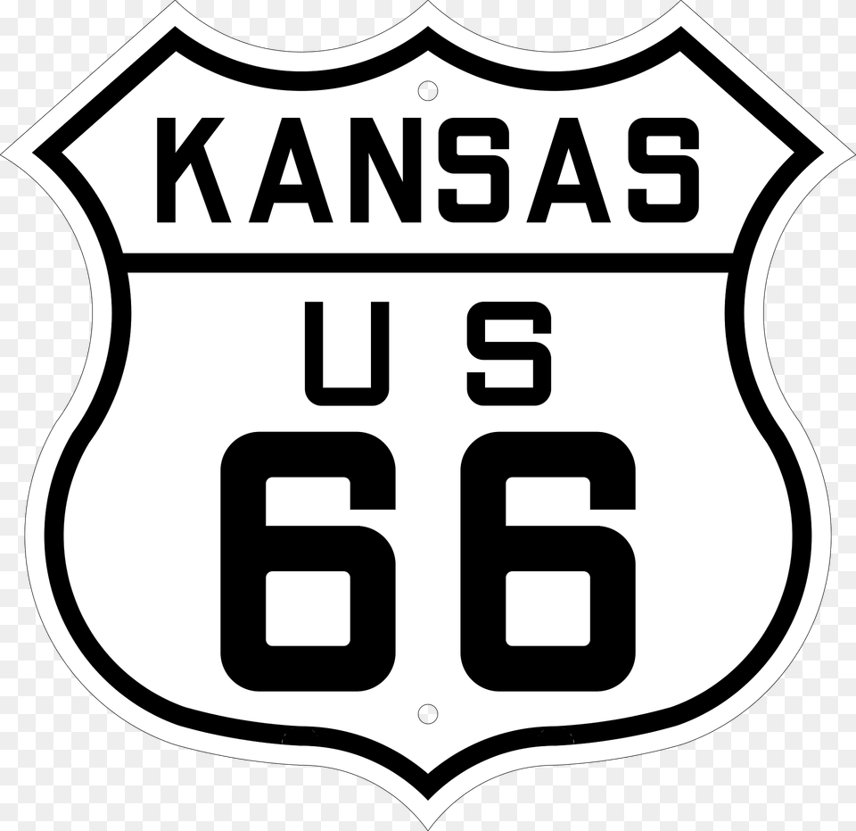 Us Route 66 Sign Kansas 1926 Clipart, Symbol, Logo Png Image