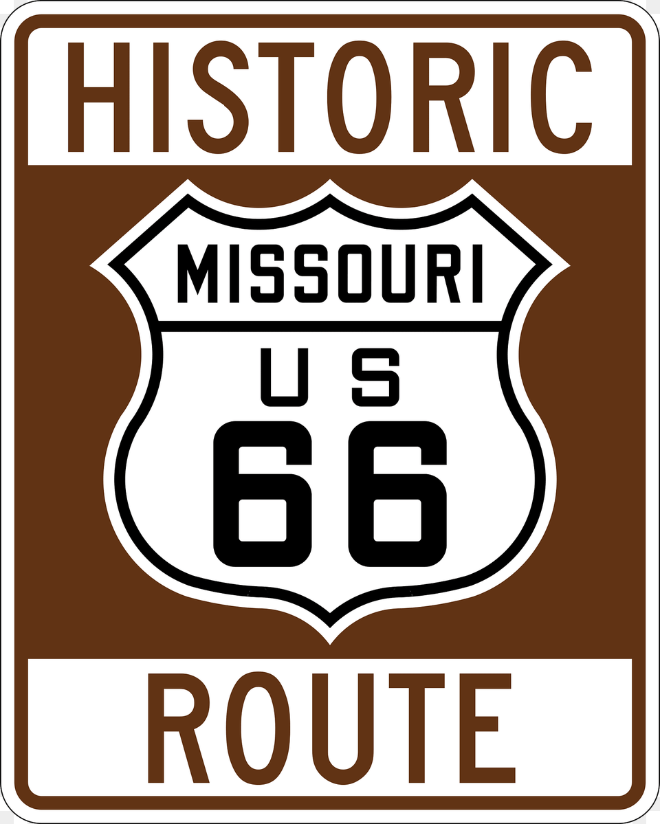 Us Route 66 Sign Missouri Historic Clipart, Symbol, Scoreboard Png Image