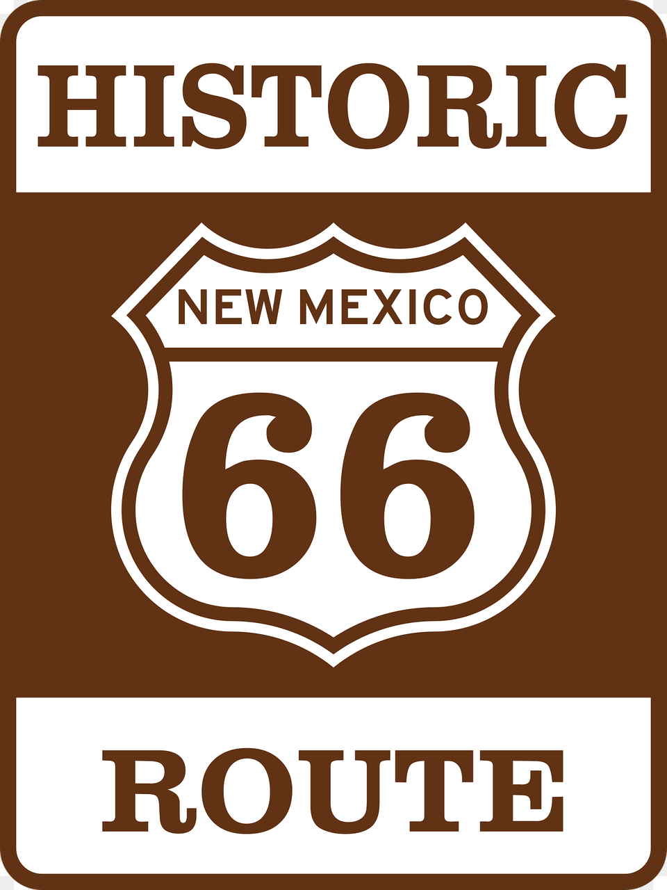 Us Route 66 Sign New Mexico Historic Clipart, Symbol, Text, Number, Dynamite Png