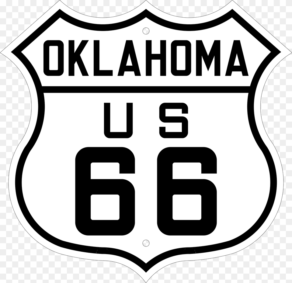 Us Route 66 Sign Oklahoma 1926 Clipart, Symbol, Logo, Gas Pump, Machine Png