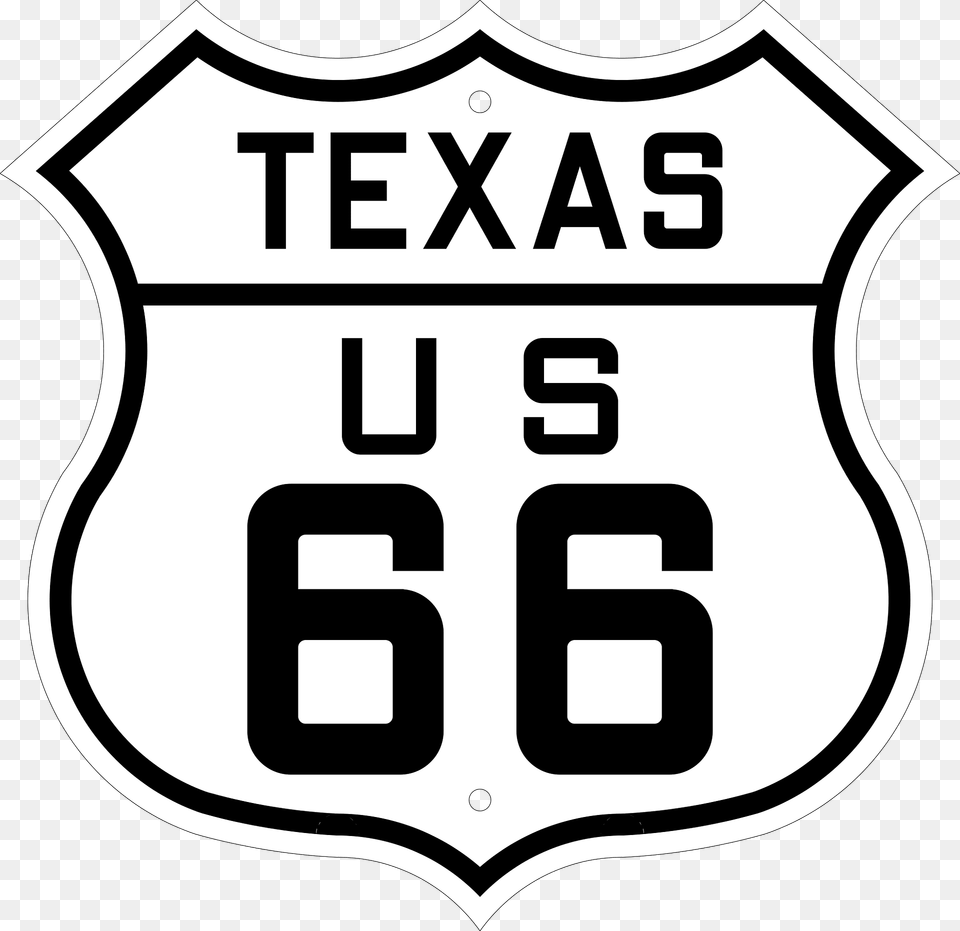 Us Route 66 Sign Texas 1926 Clipart, Symbol, Logo, Ammunition, Grenade Free Png