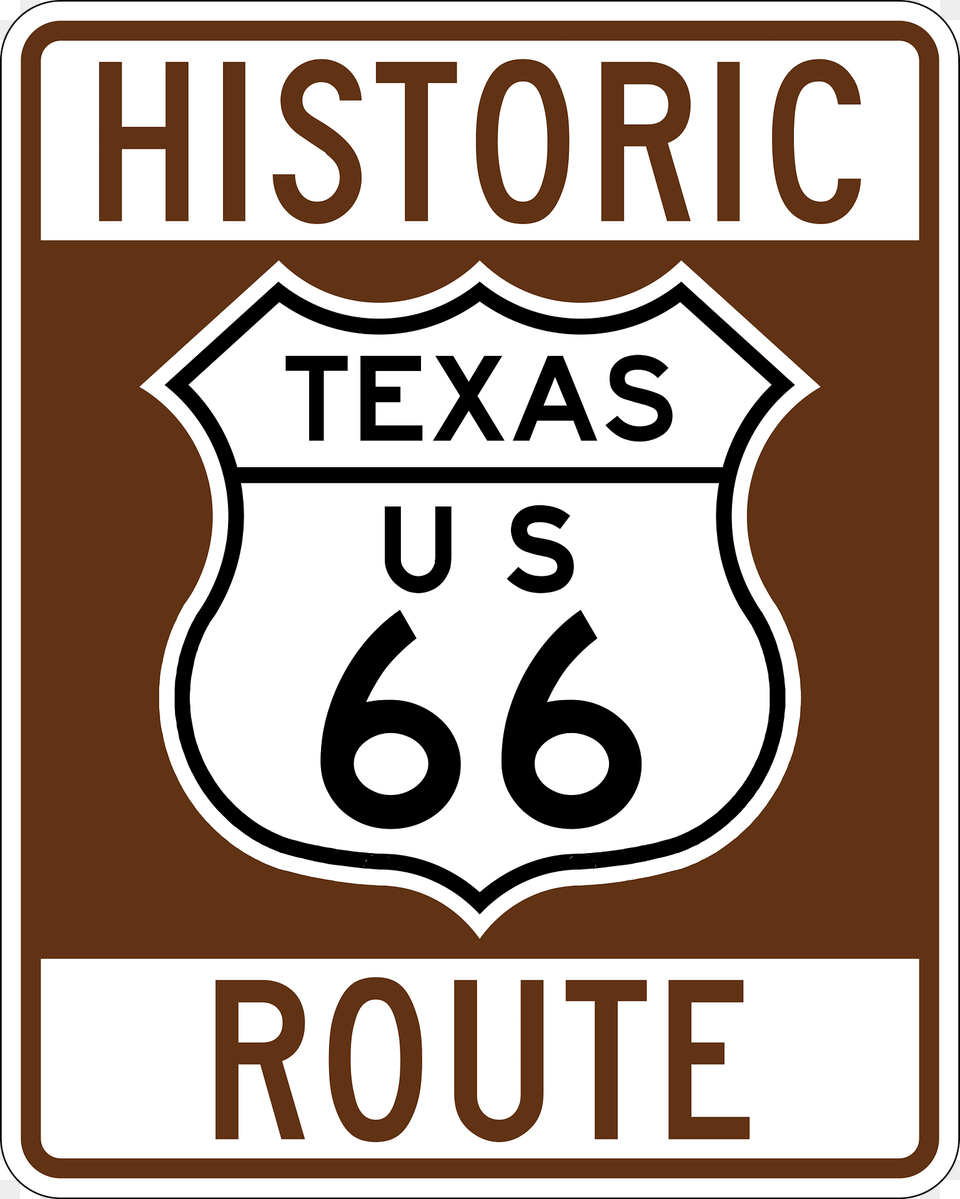 Us Route 66 Sign Texas Historic Clipart, Symbol, Logo, Dynamite, Weapon Free Png Download