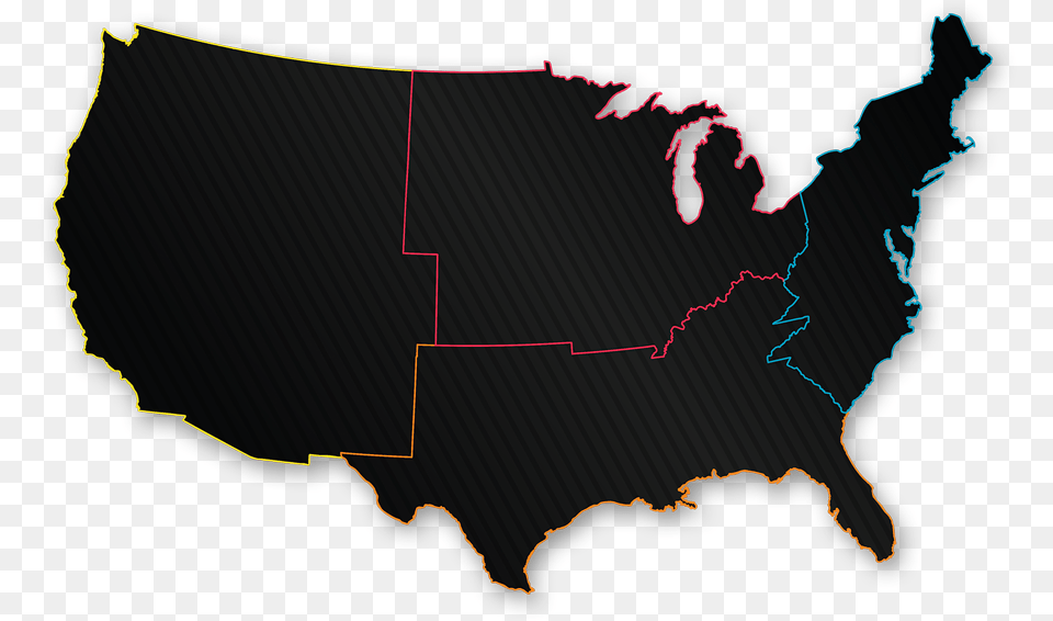Us States Clipart Techflourish Transparent Background North And South Split, Chart, Plot, Map, Atlas Png Image
