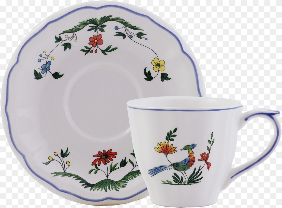 Us Tea Cups Amp Scrs Gien Oiseaux De Paradis Tea Cups Saucers Set Of Free Png Download