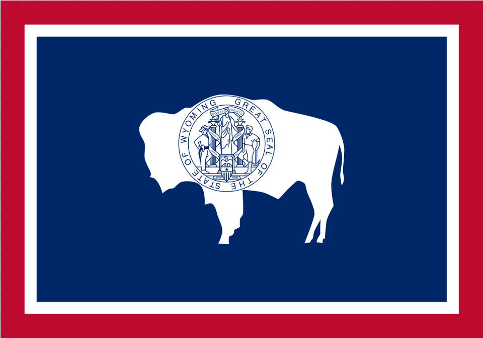 Us Wy Wyoming Flag Icon, Animal, Bull, Mammal, Logo Free Png Download