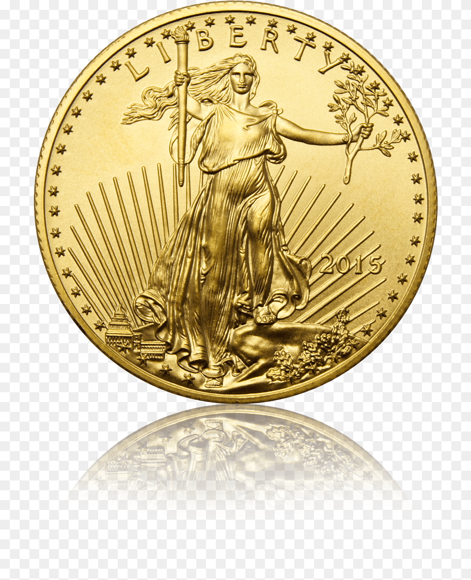 Usa 12 Oz Gold Coin 2016 Gold Eagle 1 2 Oz Front, Person, Money, Face, Head Free Transparent Png