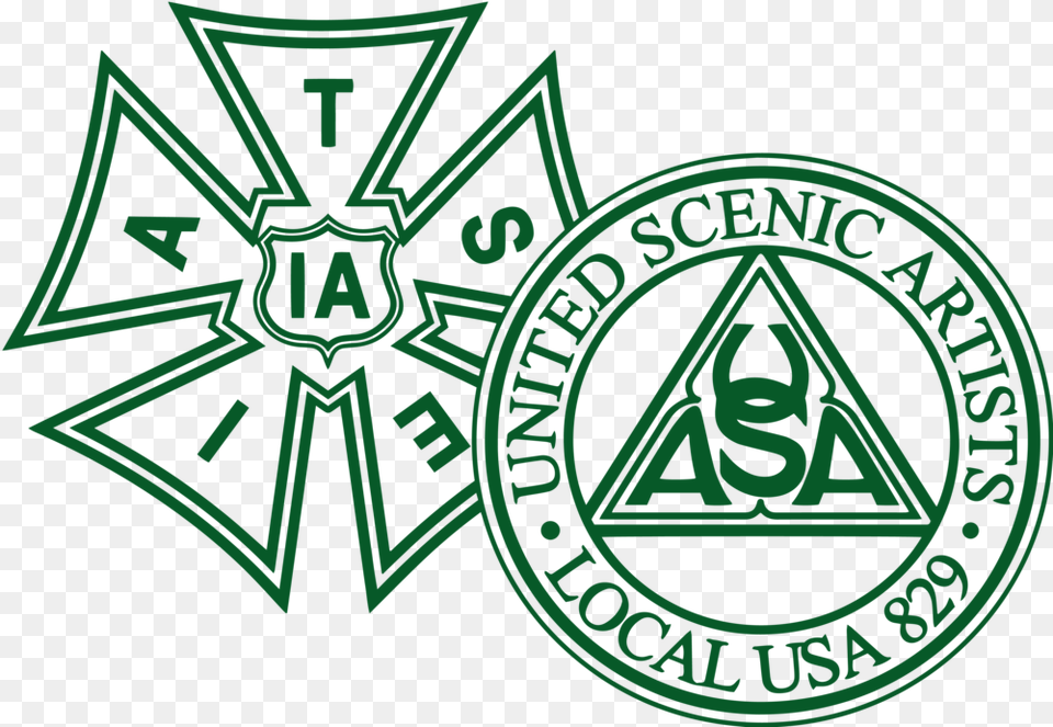Usa 829 Ia Double Logo Green 01 Made Under The Jurisdiction Of Iatse, Symbol, Emblem Free Transparent Png