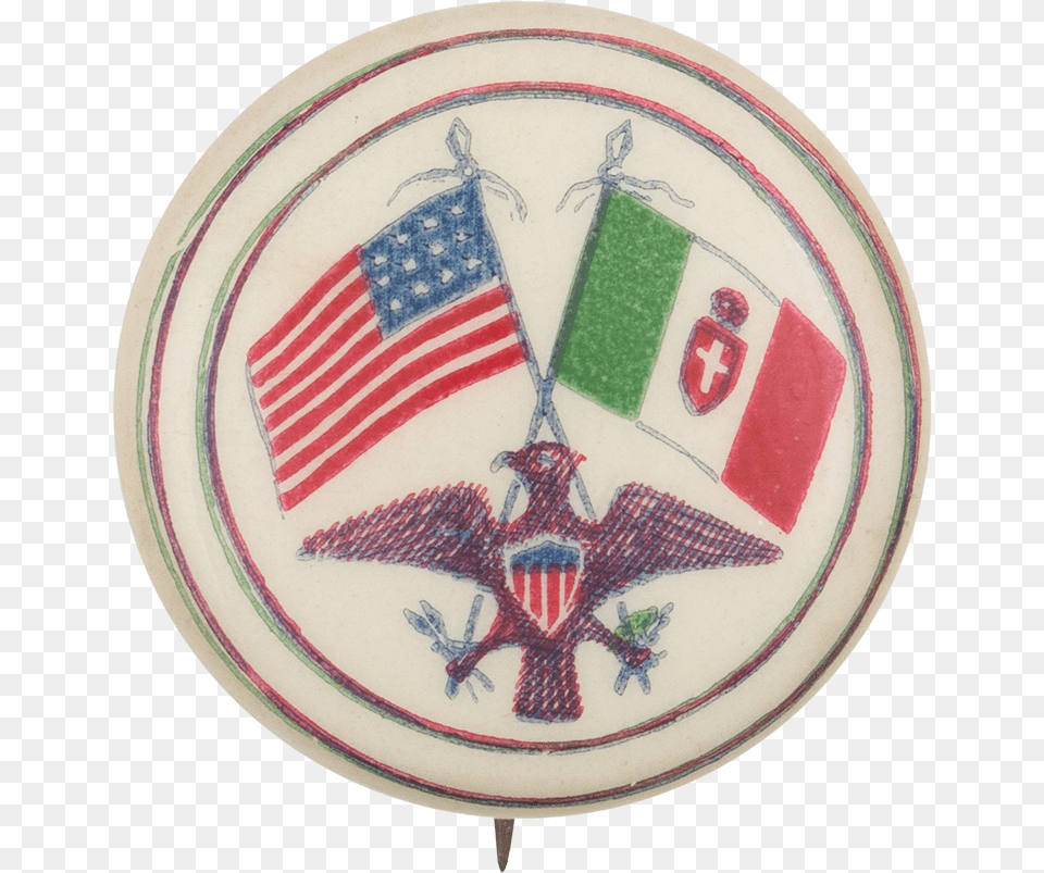 Usa And Italy Event Button Museum Cross Stitch, Pottery, Pattern, Flag, Embroidery Free Transparent Png