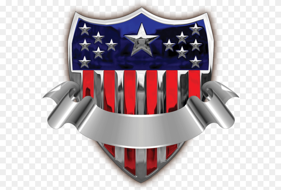 Usa Badge With Banner Transparent Clip Art American Badge Transparent, Emblem, Symbol, Crib, Furniture Png Image