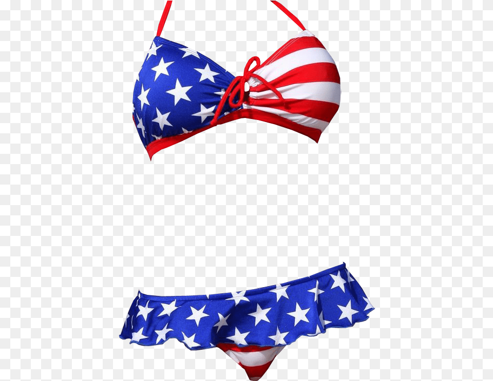 Usa Bikini Top And Bottoms Background Bikini, Clothing, Swimwear, Flag Free Transparent Png