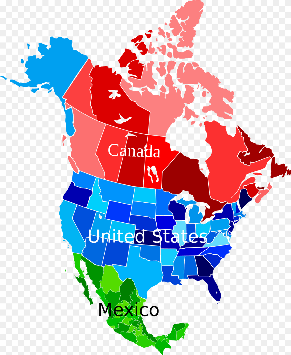 Usa Canada And Mexico, Chart, Plot, Map, Atlas Free Png Download