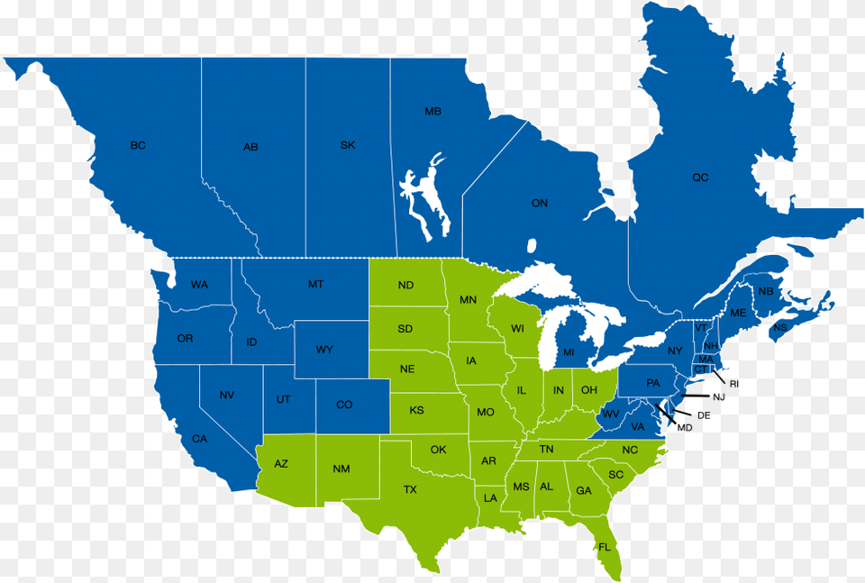 Usa Canada Mexico Map, Chart, Plot, Atlas, Diagram Free Png Download