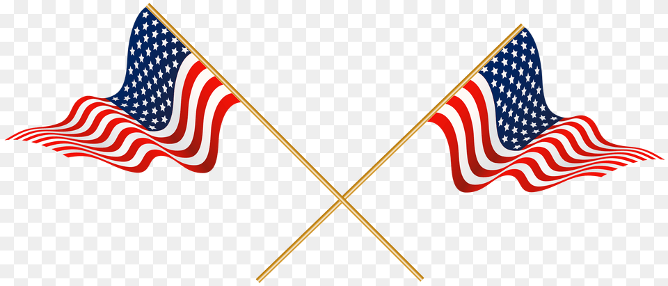 Usa Crossed Flags Clip, American Flag, Flag Free Transparent Png