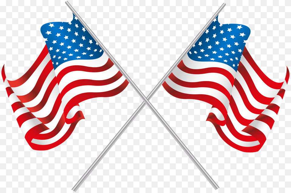 Usa Crossed Flags Clip Art, American Flag, Flag Png