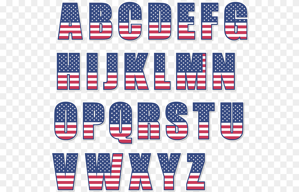 Usa Flag Alphabet Letters Vector Stickers American Flag Alphabet Letters, American Flag Free Png Download