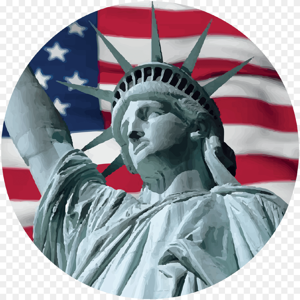 Usa Flag Knob Sticker Statue Of Liberty, Art, Adult, Male, Man Png