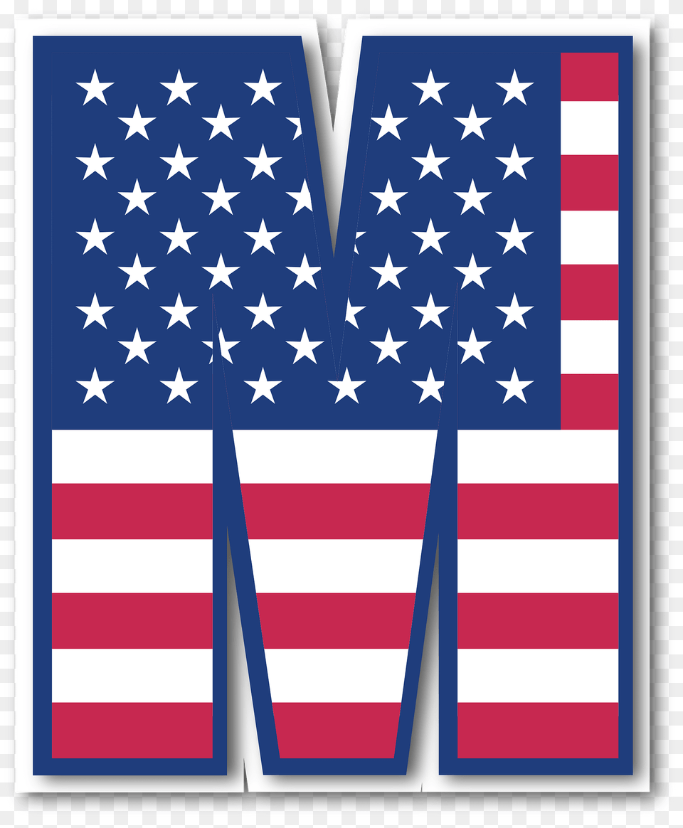 Usa Flag Letter M Clipart, American Flag Free Png