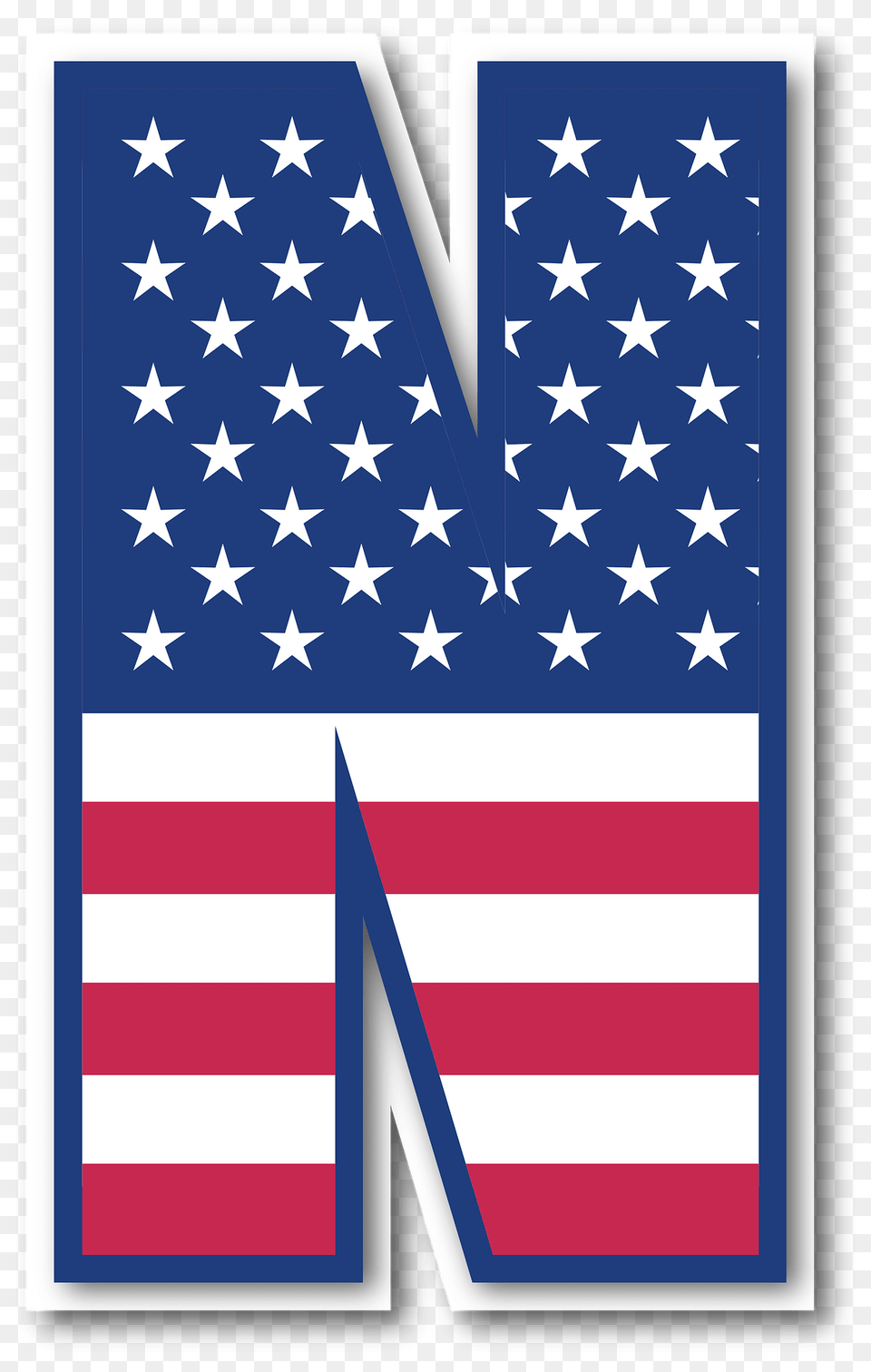 Usa Flag Letter N Clipart, American Flag Free Transparent Png