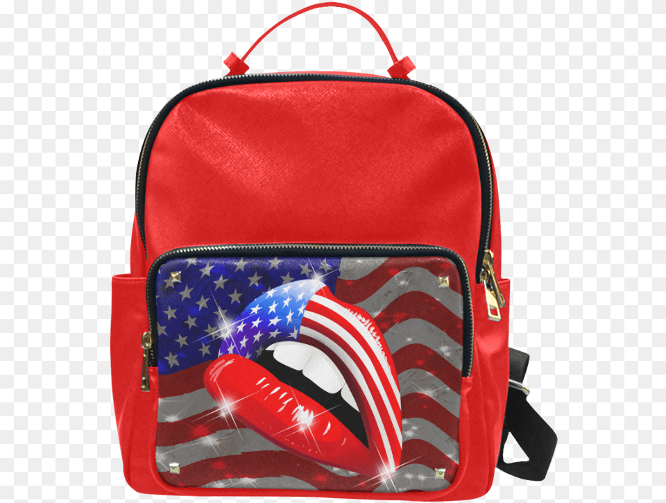 Usa Flag Lipstick On Sensual Lips Campus Backpacklarge Great Wave Off Kanagawa Backpack, Bag, Accessories, Handbag Free Png Download