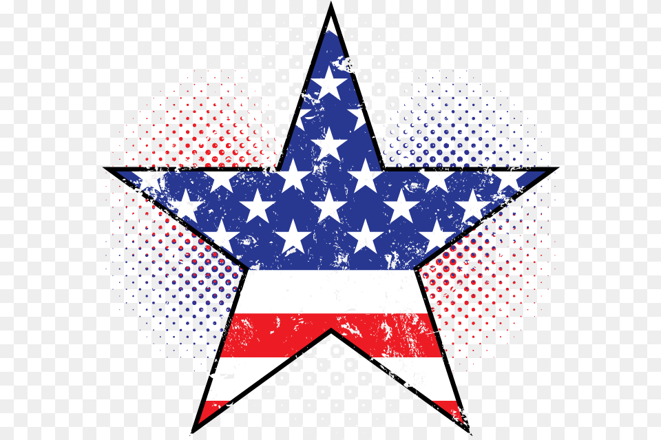 Usa Flag Map Outline T Shirt Illustration, Star Symbol, Symbol Free Png Download