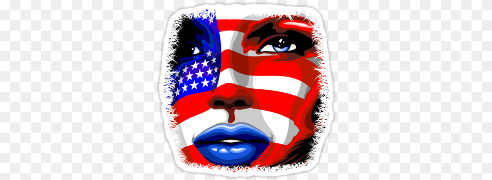 Usa Flag On Girl39s Face By Bluedarkart Usa Flag On Girl39s Face Samsung Galaxy S5 Slim Case, American Flag, Baby, Person Free Png Download