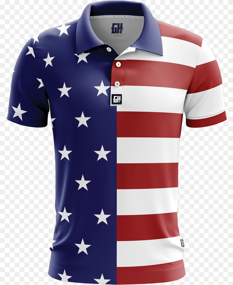 Usa Flag Shirt Polo, Clothing, T-shirt, Jersey Png Image