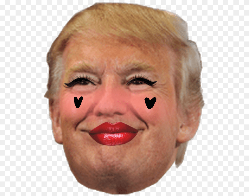 Usa Funny Funnyface Maqueup Donaldtrump Discord Donald Trump Emoji, Person, Face, Head, Baby Free Png
