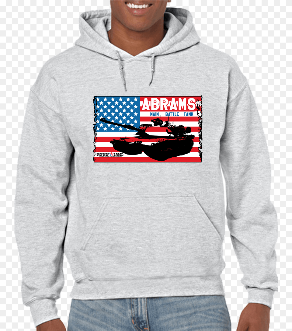 Usa M 1 Abrams Tank Flag Hoodie Hooded Pullover Sweatshirt Gildan Ash Grey Hoodie, Sweater, Knitwear, Clothing, Hood Free Transparent Png