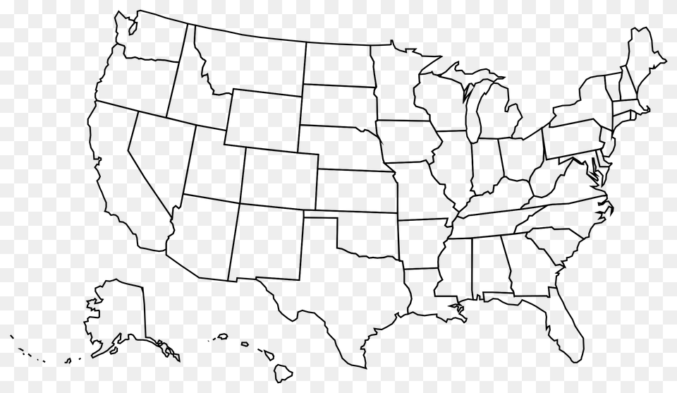 Usa Map, Gray Png Image