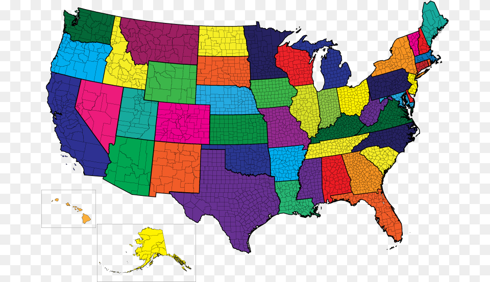 Usa Map Outline Color Us Map Individual States, Chart, Plot, Atlas, Baby Png Image