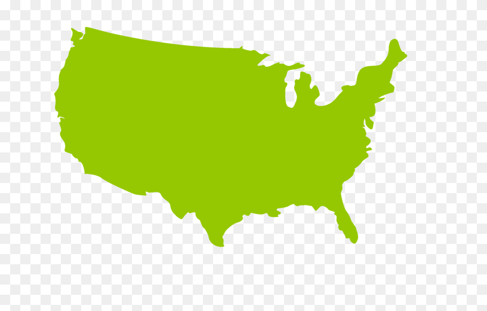 Usa Map Silhouette Download Them And Try To Solve, Green Free Png