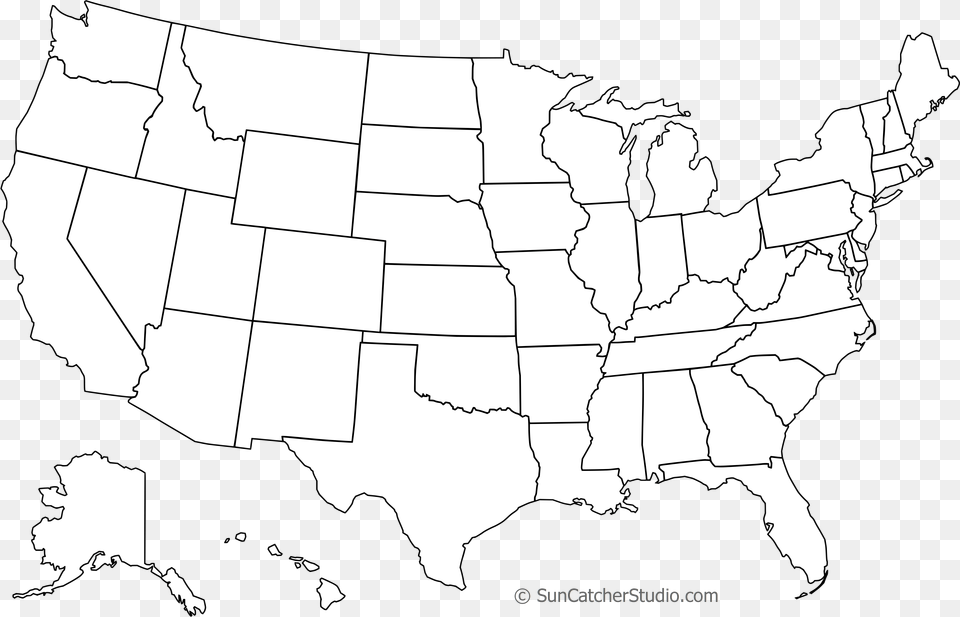 Usa Maps Black And White, Chart, Plot, Map, Atlas Png
