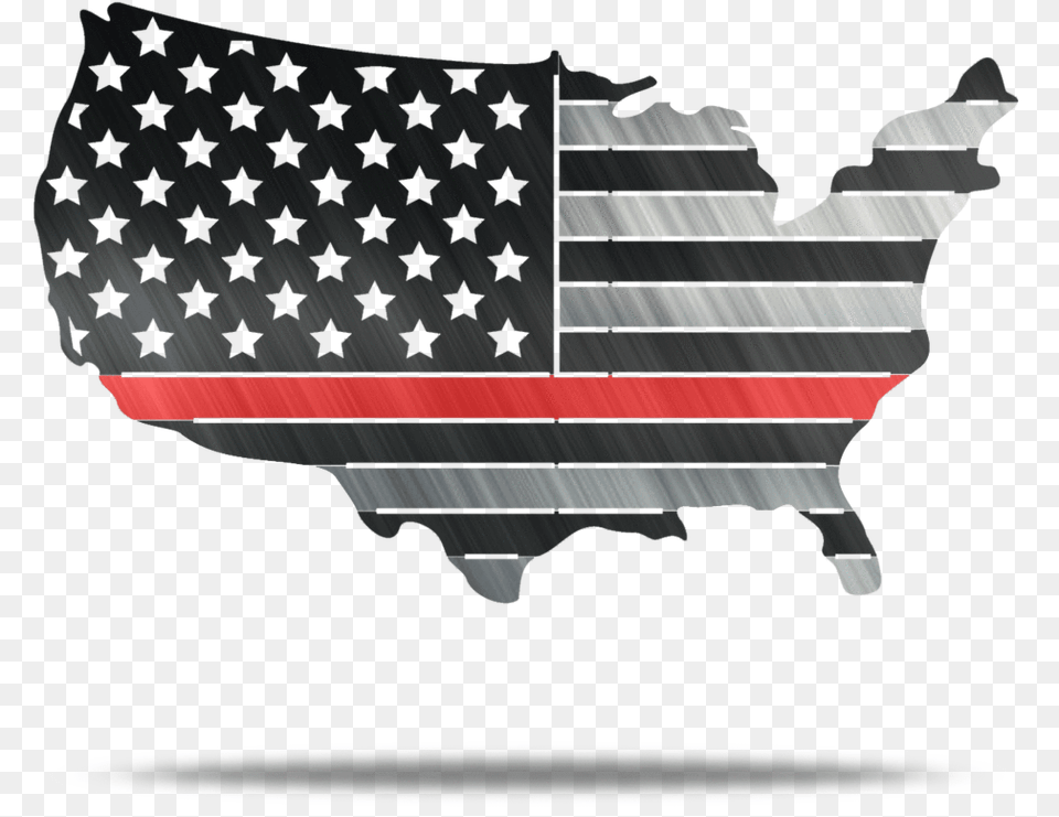 Usa Metal Red Line Conus Flag Fire Metal Wall Art Confederate And American Flag Mix, American Flag, Aircraft, Transportation, Vehicle Free Png Download