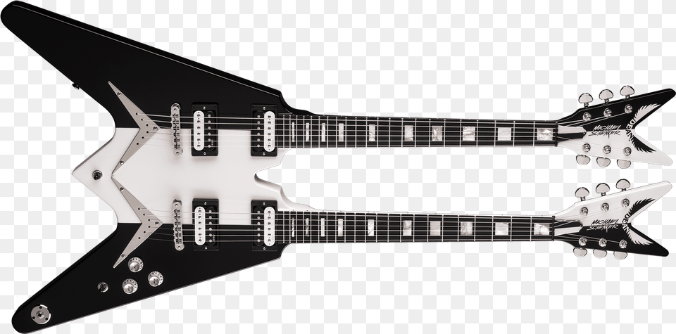 Usa Michael Schenker Standard Doubleneck Dean Double Neck V, Electric Guitar, Guitar, Musical Instrument, Bass Guitar Free Png Download