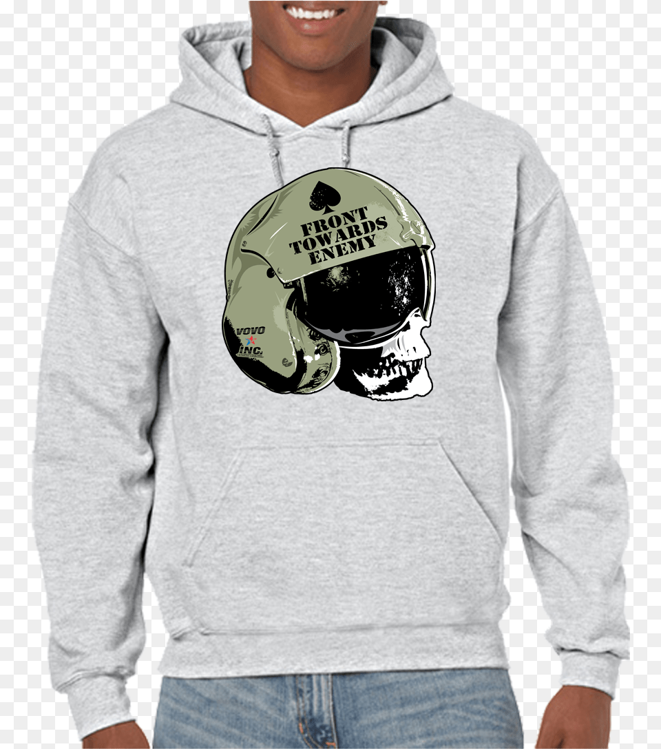 Usa Military Front Towards Enemy Helmet Aviation Pullover Ash Gildan Hoodie, Sweatshirt, Clothing, Sweater, Knitwear Png Image