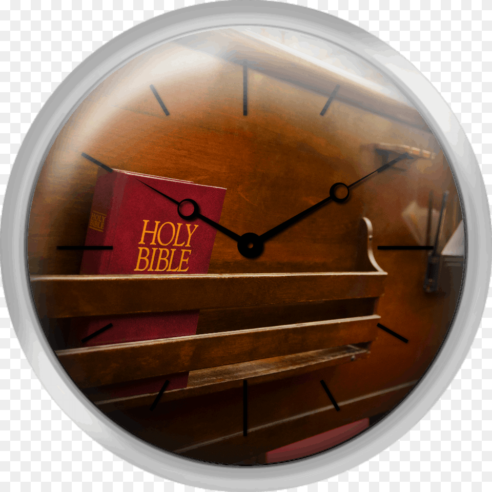 Usa New York New York City Close Up Of Bible On Wooden Wall Clock, Analog Clock, Wall Clock Free Png